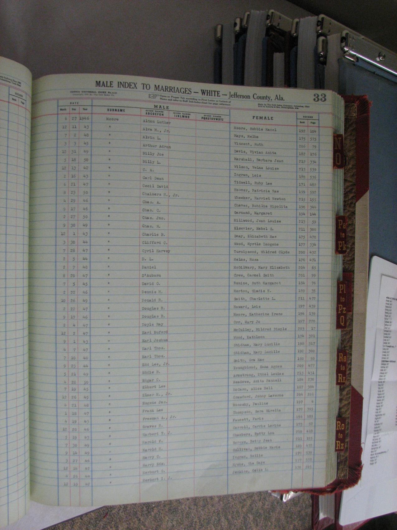Jeff Co AL Marriage Book
