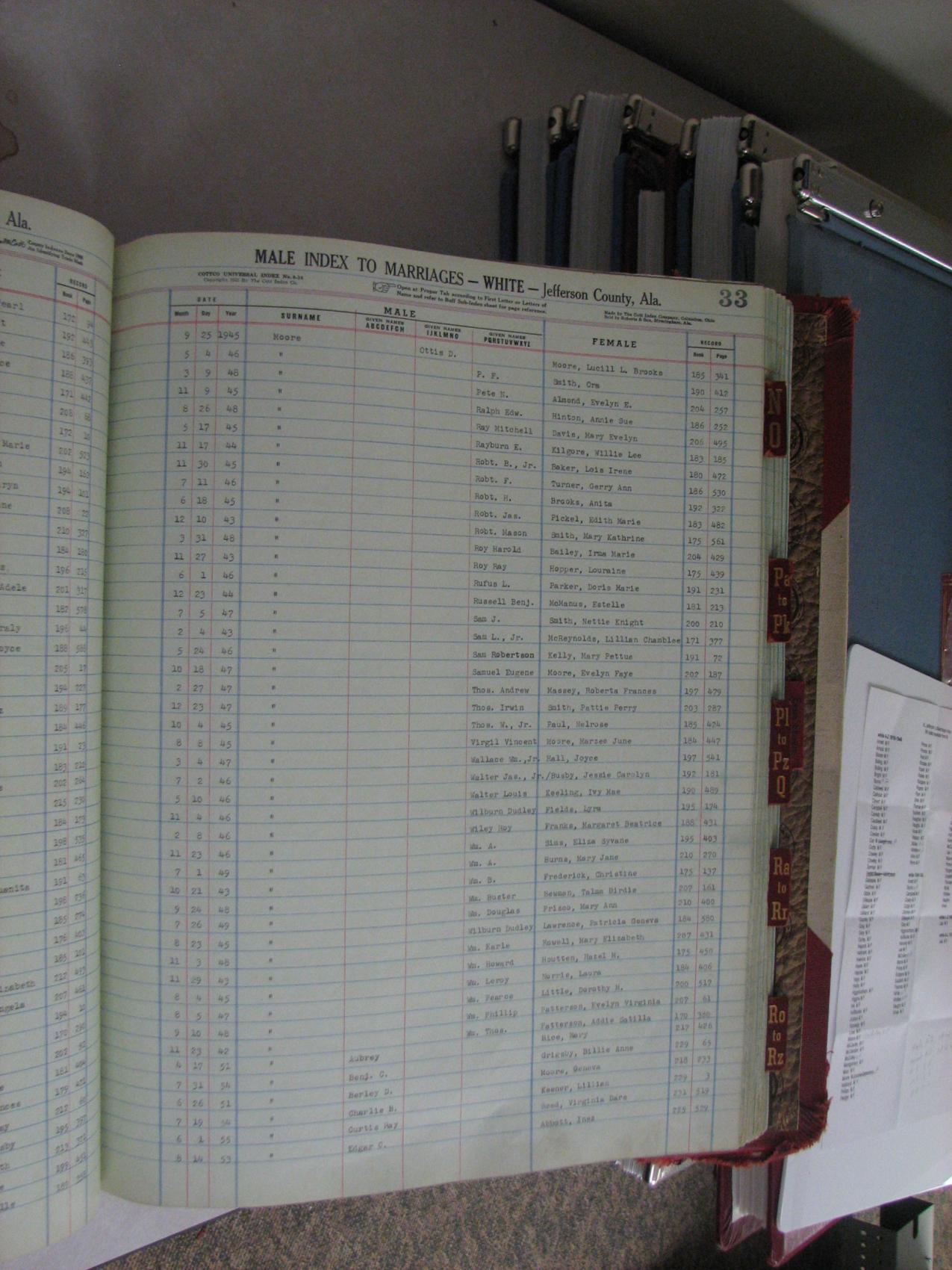 Jeff Co AL Marriage Book