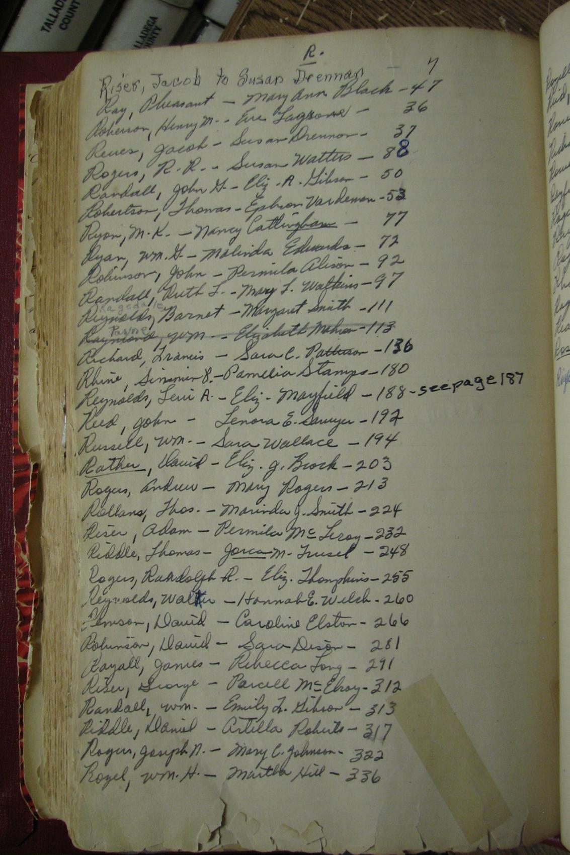 Talladega Co, AL marriage book image