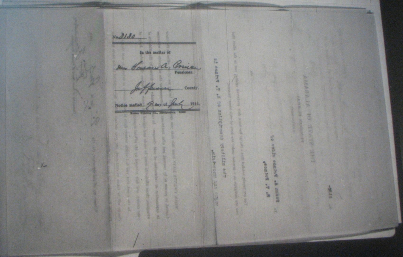 R T Prince pension application