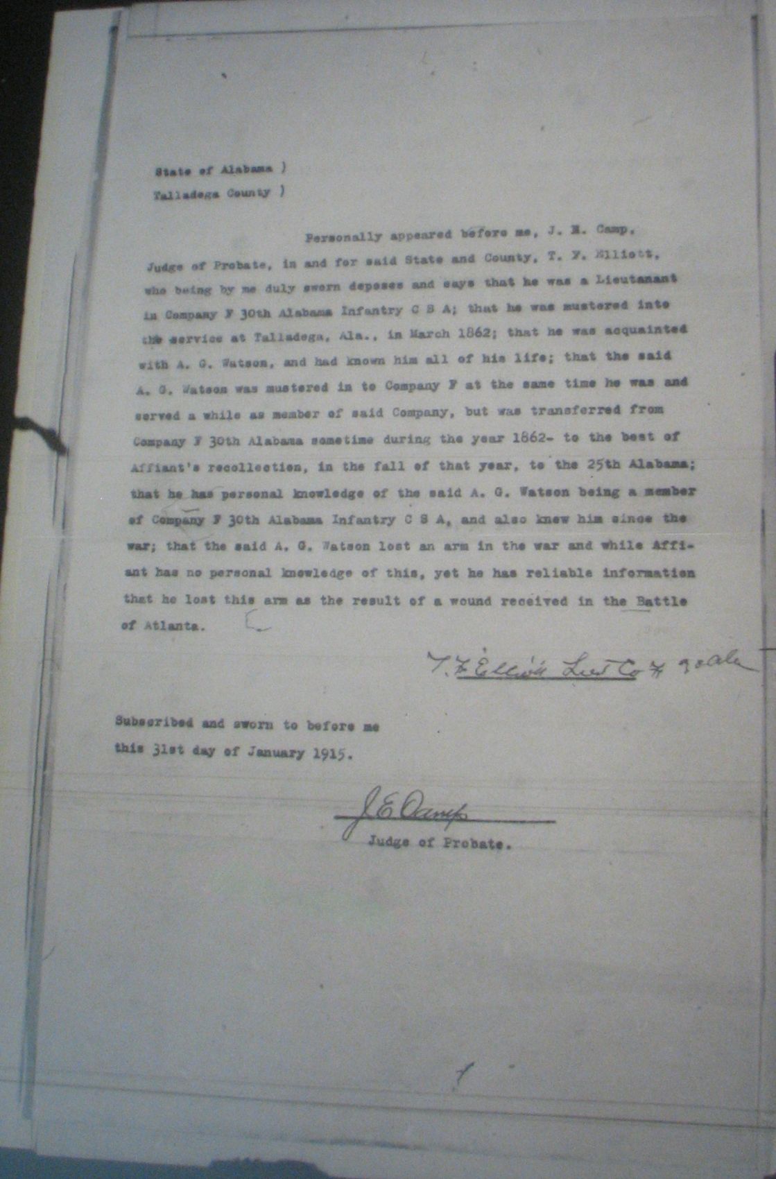 A G Watson pension application