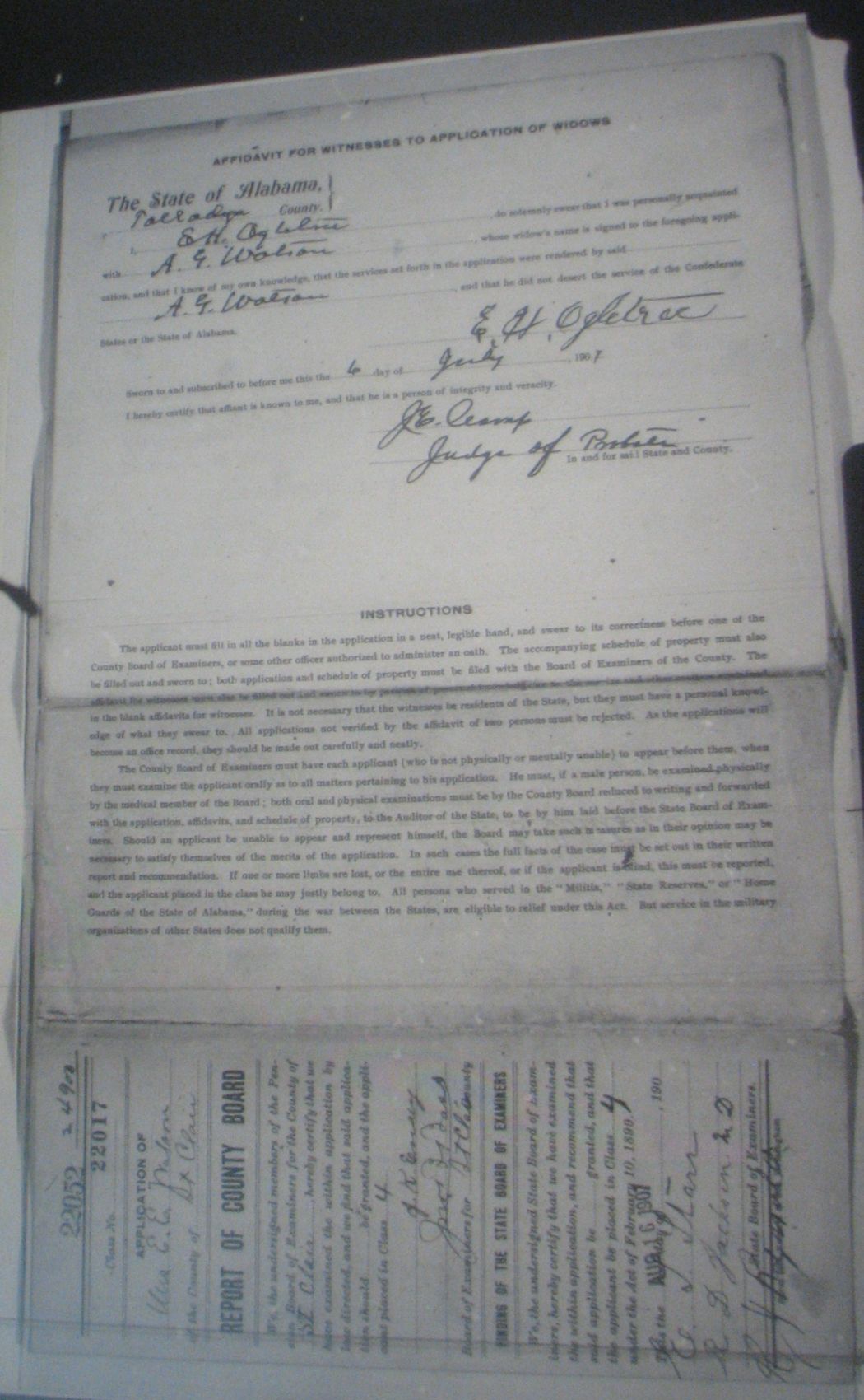 A G Watson pension application