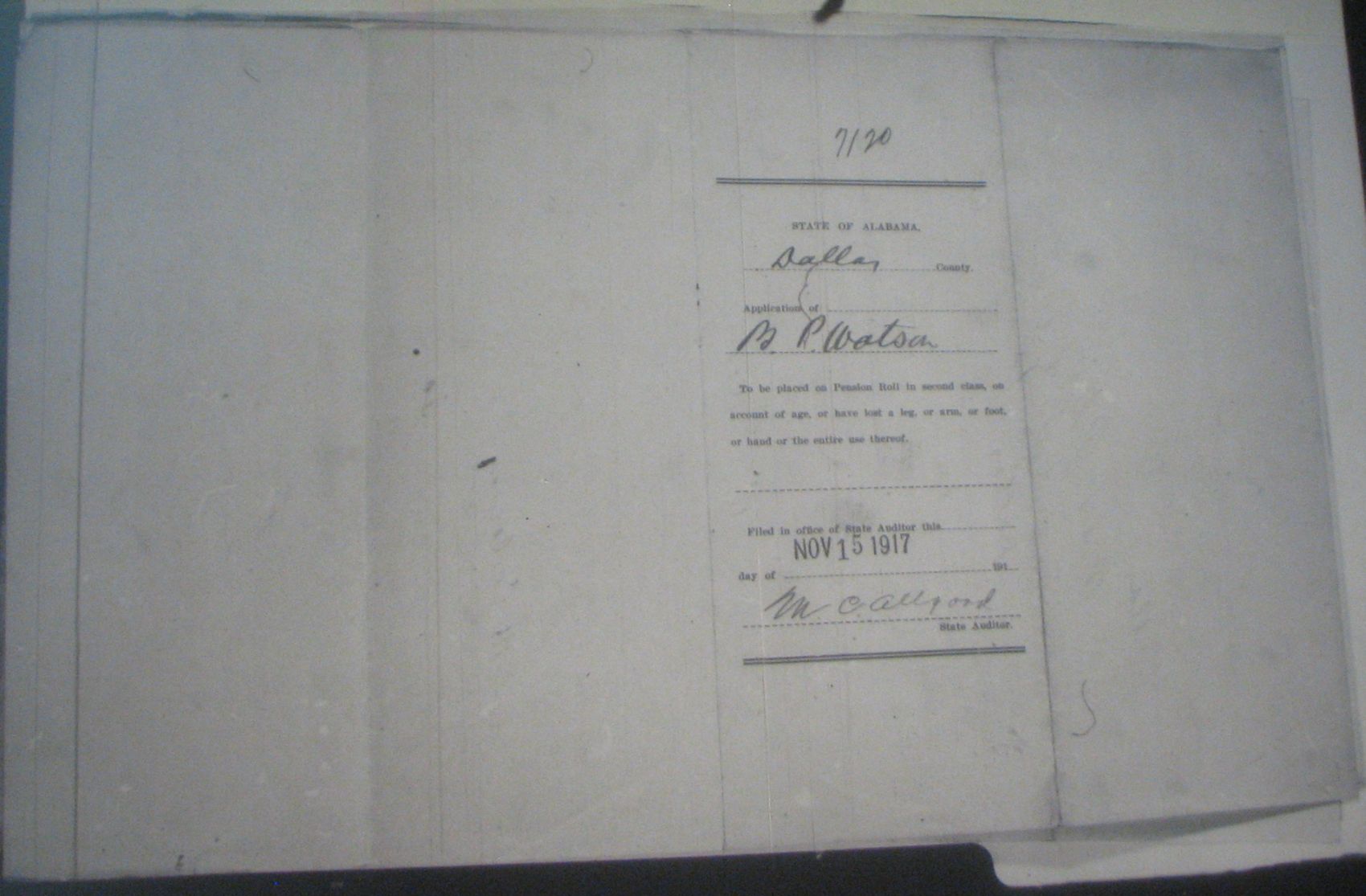 Boling Perry Watson pension application