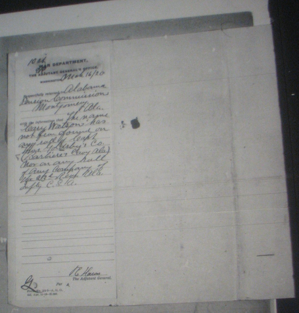 Cary Watson pension application
