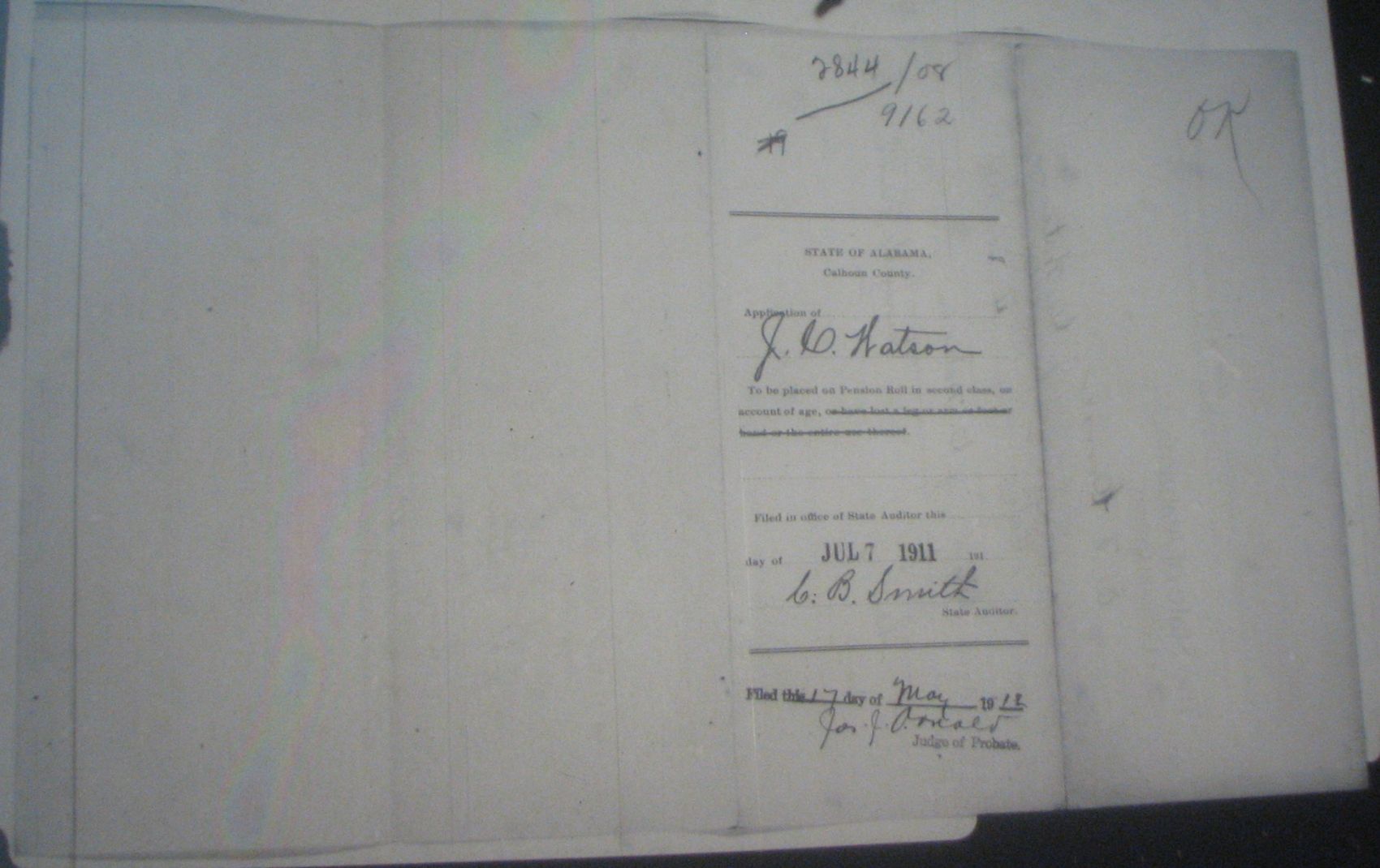 J C Watson pension application