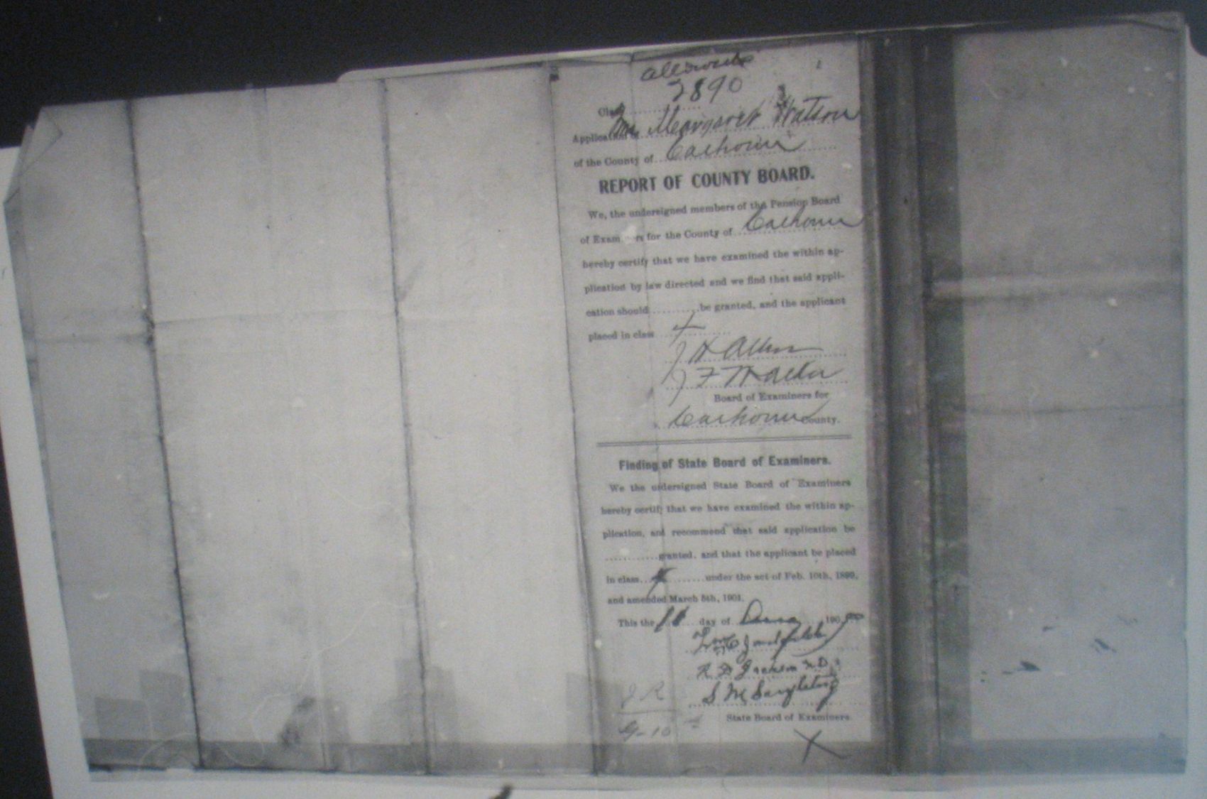 John R Watson pension application