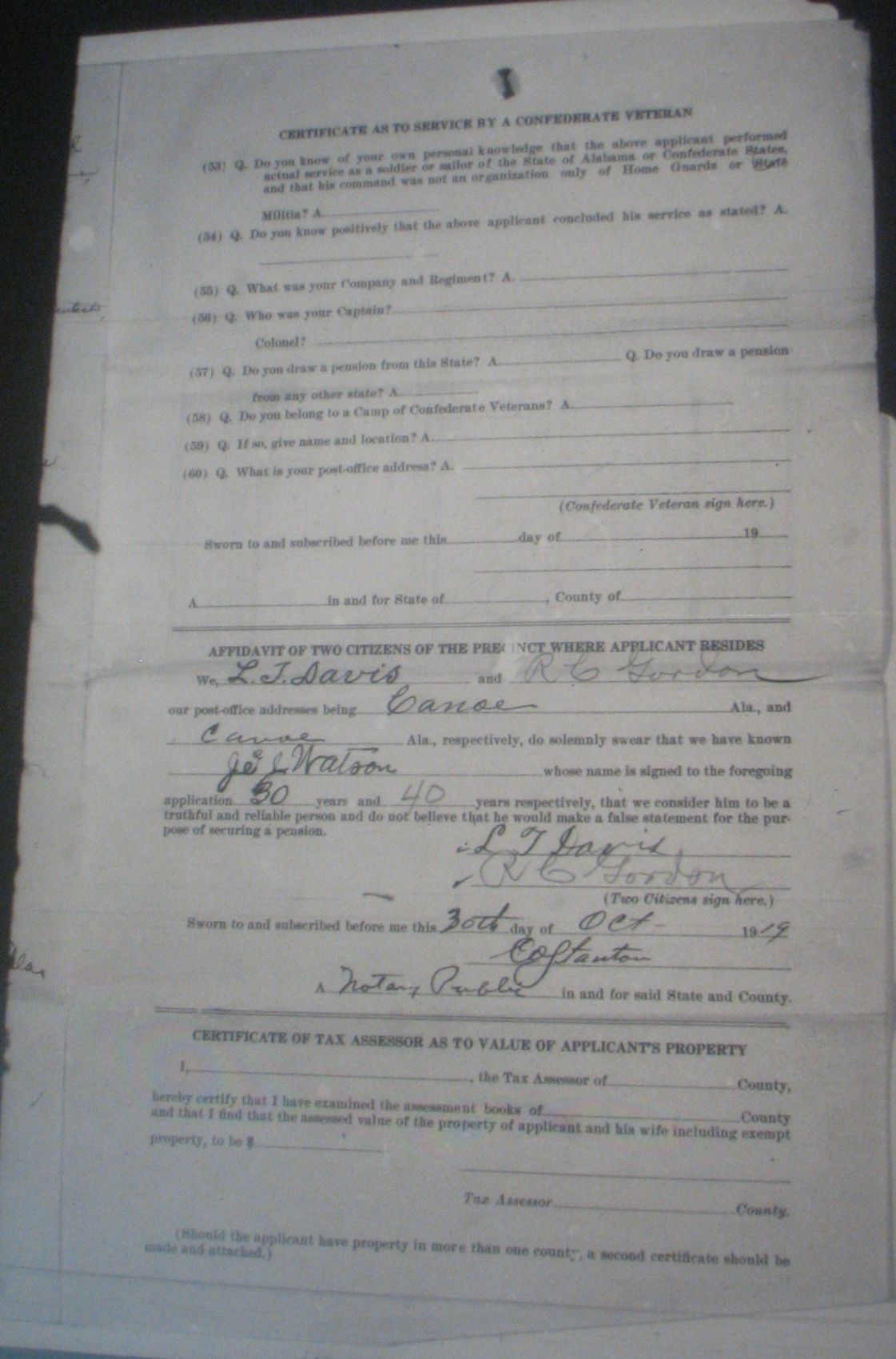 J T J Watson pension application