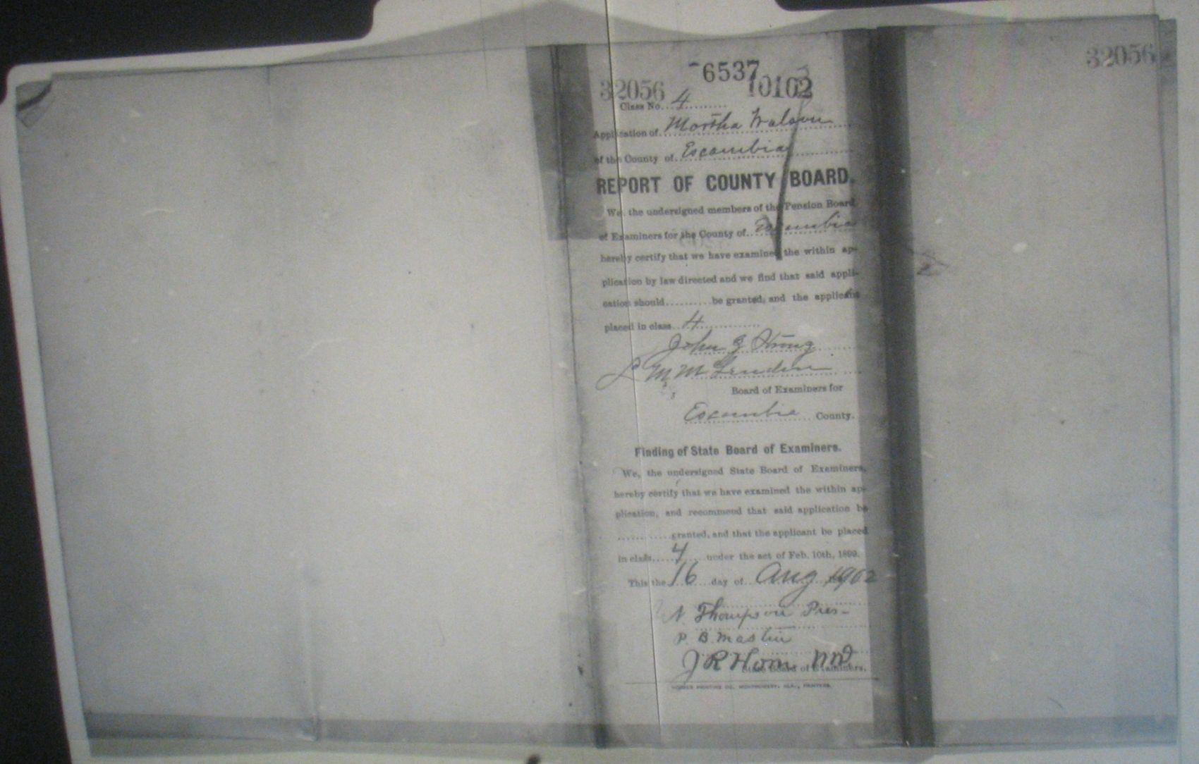 Lewis Watson pension application