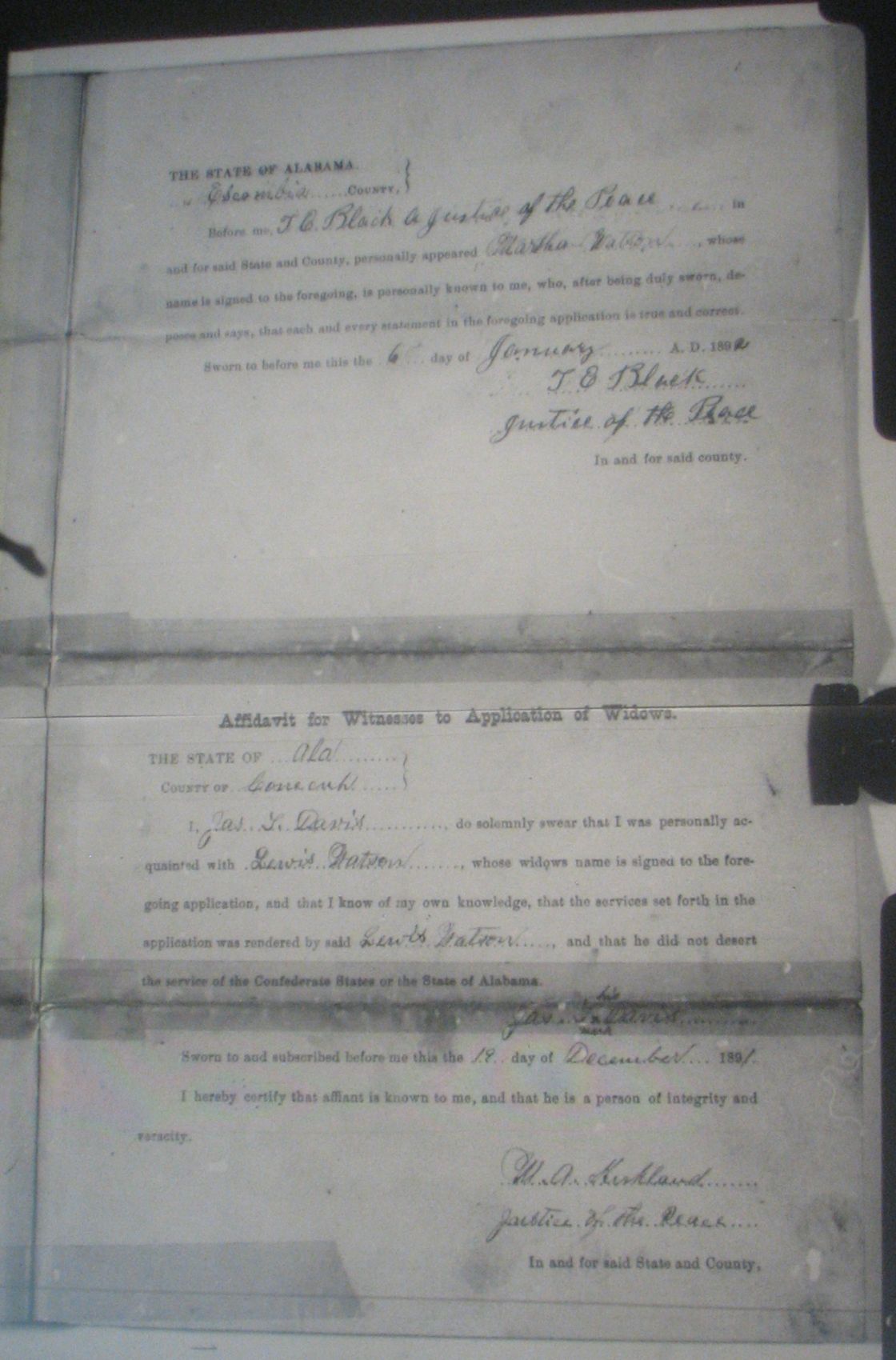 Lewis Watson pension application