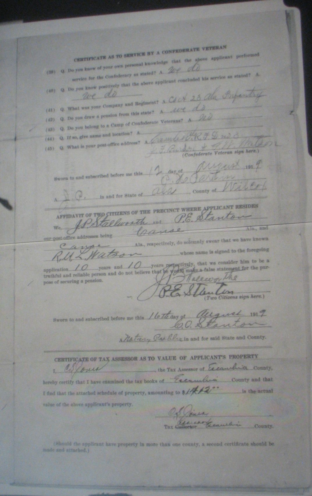 R U L Watson pension application
