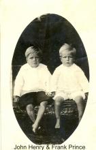 John Henry and Frank Prince, sons of James Henry and Sarah Agnes Hallmark Prince.